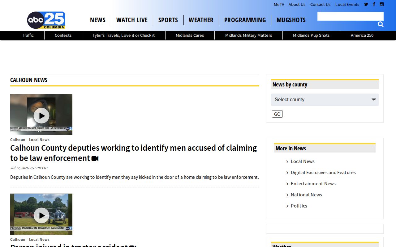 Calhoun County crime-news archive from ABC Columbia